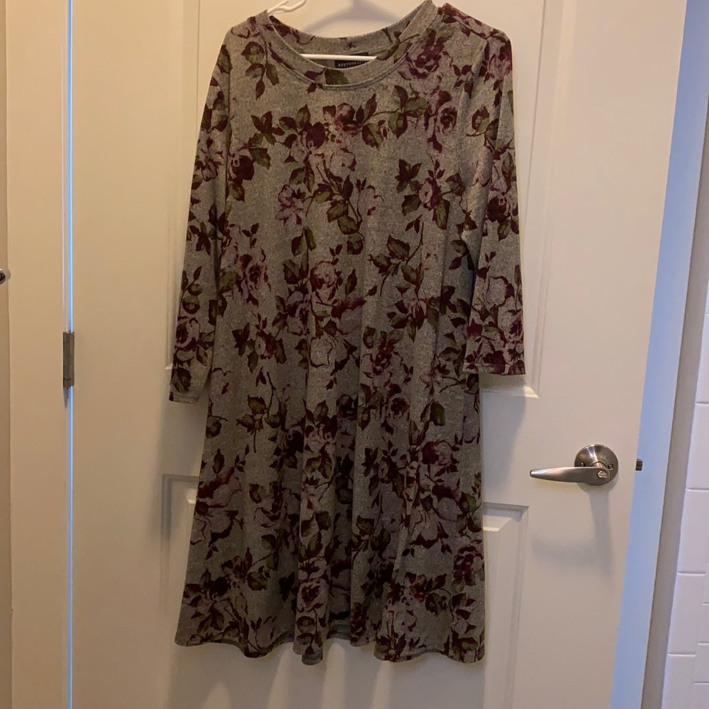 Gray shirt dress
